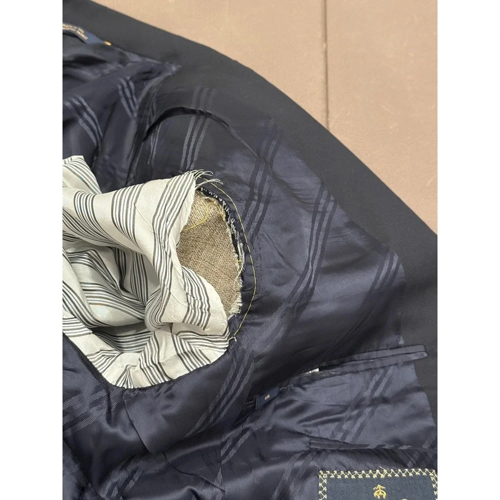 Brooks Brothers 1818 Regent Blazer Navy Wool 41R  Gold Button Sport Coat Mens
